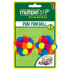 Multipet PomPom Ball with Rattle Cat Toy - 2 pack