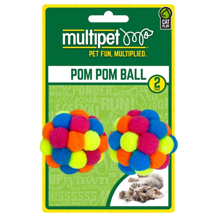 Multipet PomPom Ball with Rattle Cat Toy - 2 pack product detail number 1.0