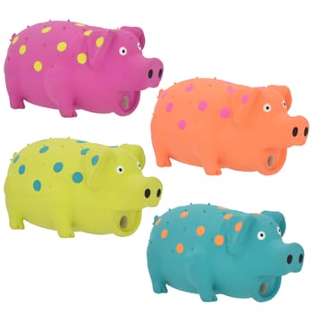 Multipet Globlet Polka Dot Pig Assorted Colors Dog Toy-product-tile