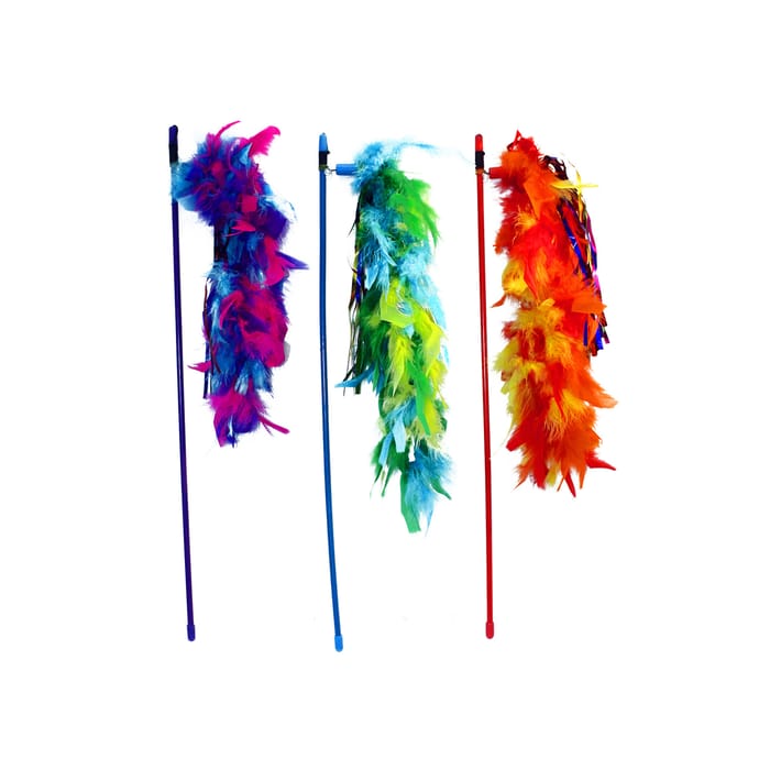 Multipet Dangler Wand Assorted Colors Cat Toy - 20 in - 1 count product detail number 1.0