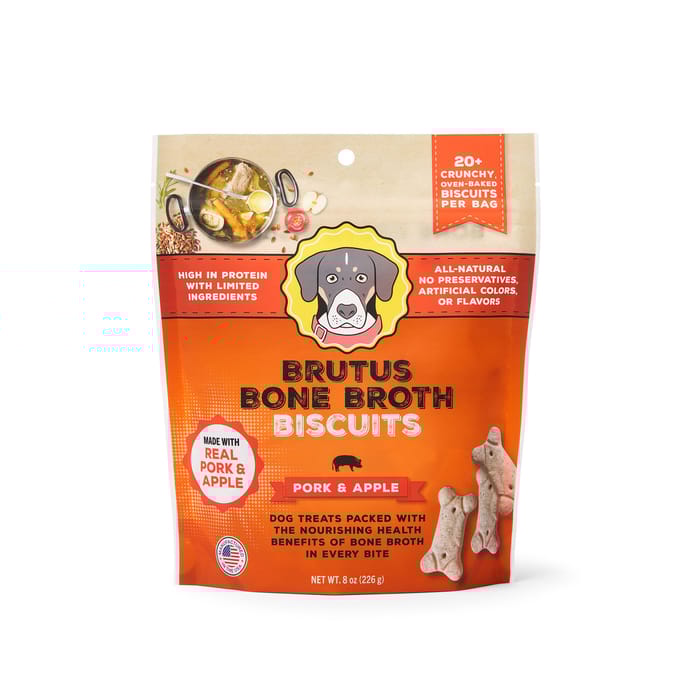 Brutus Bone Broth Dog Biscuits - Pork and Apple - 8oz product detail number 1.0