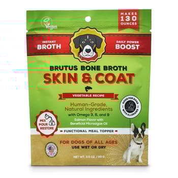 Brutus Bone Broth Skin and Coat Instant Bone Broth Vegetable Dog Food Topper - Mega Pack - 3.5oz-product-tile