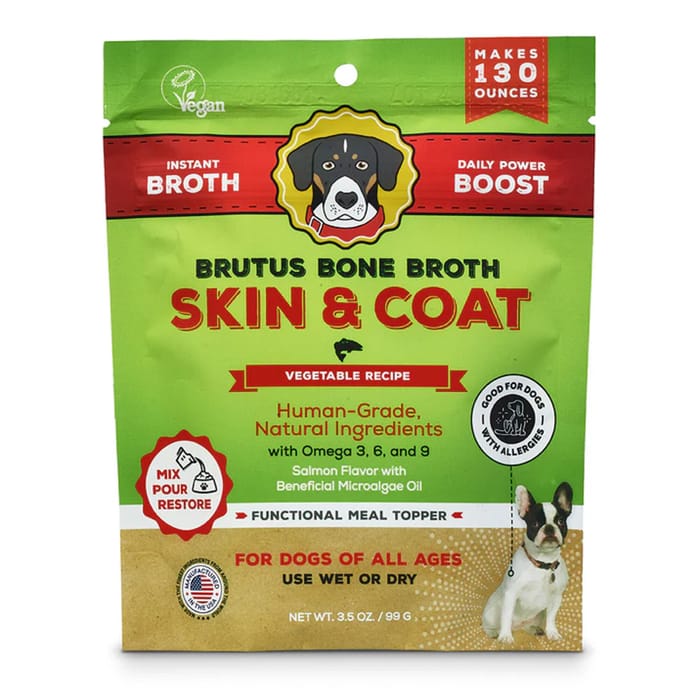 Brutus Bone Broth Skin and Coat Instant Bone Broth Vegetable Dog Food Topper - Mega Pack - 3.5oz product detail number 1.0