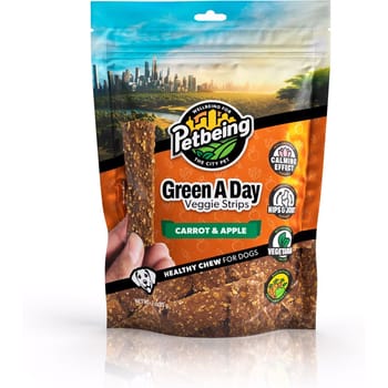 PetBeing Green a Day Veggie Strips Functional Vegetarian Supplement Chew for Dogs - Carrot & Apple-product-tile