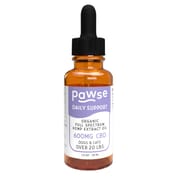 Pawse Daily Support Organic CBD Extract w/Omega-3 Rich Icelandic Fish OIl for Medium & Large Dogs Over 20 lbs
