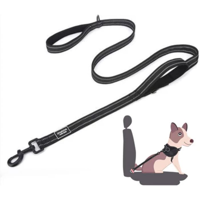 Joyride Harness Black 2-in-1 Dual Handle Reflective Leash with Seat Belt Buckle Combo for Dogs - 43' Harness product detail number 1.0