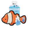 Spunky Pup Clean Earth Textured Recycled Clownfish Plush Dog Toy - 10 x 6.5 x 2.5 in