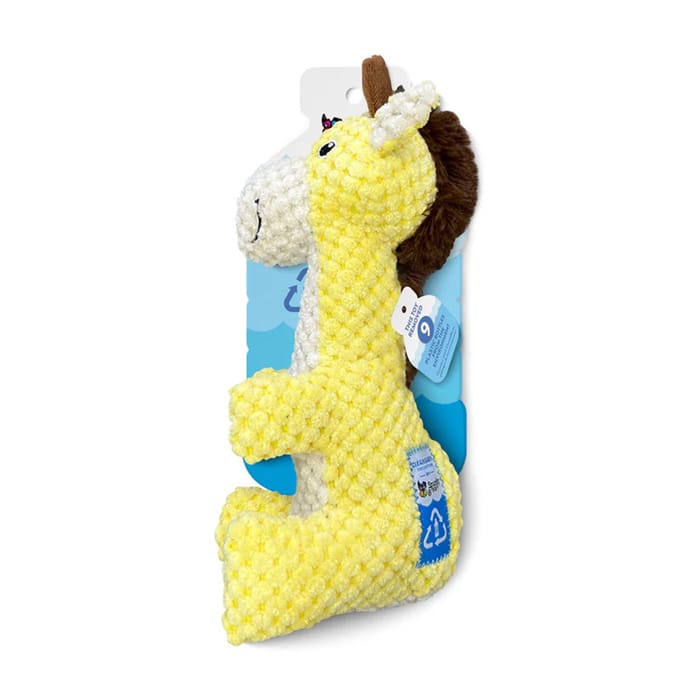 Spunky Pup Clean Earth Textured Recycled Giraffe Plush Dog Toy - 8 x 4.8 x 2.5 in product detail number 1.0