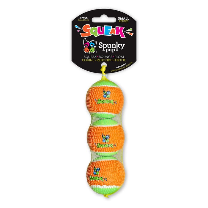 Spunky Pup Squeak Tennis Ball Dog Toy - Small - 3 Count product detail number 1.0
