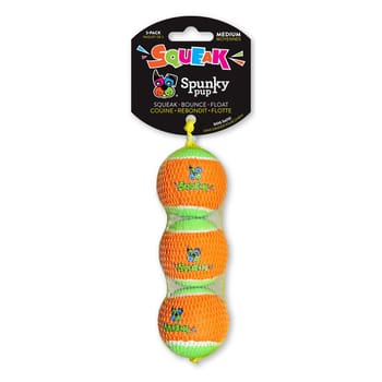 Spunky Pup Squeak Tennis Ball Dog Toy - Medium - 3 Count-product-tile