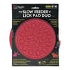 Spunky Pup Slow Feeder & Lick Pad Duo Assorted Color Combo Bowl for Dogs & Cats - 8 x 2 x 8 in
