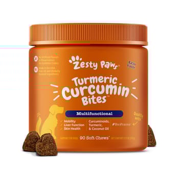 Zesty Paws Turmeric Curcumin Bites Soft Chews Multivitamin for Dogs - Bacon - 90 Count-product-tile