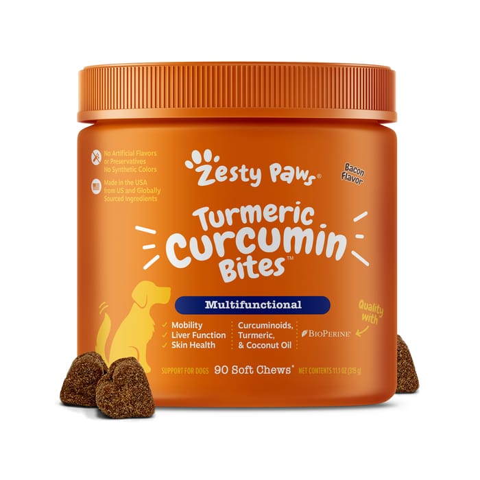 Zesty Paws Turmeric Curcumin Bites Soft Chews Multivitamin for Dogs - Bacon - 90 Count product detail number 1.0