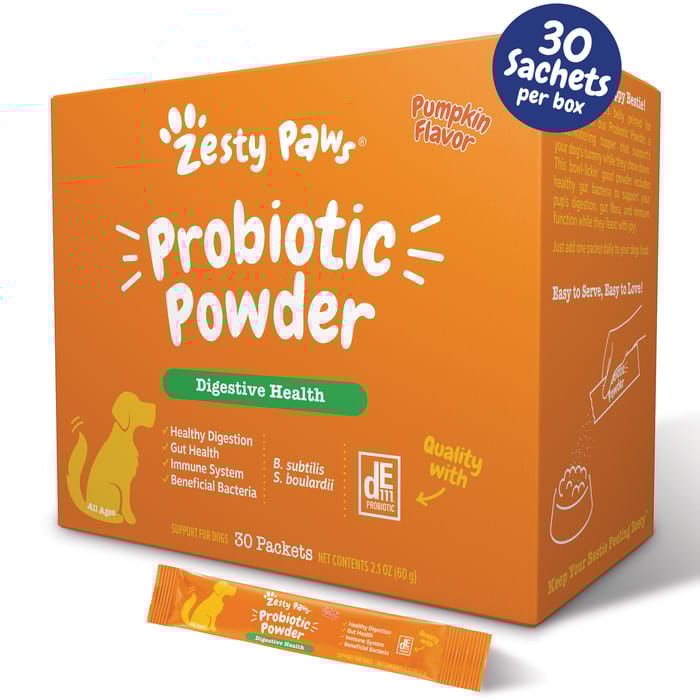 Zesty Paws Probiotic Powder Gut Health & Digestive Supplement for Dogs - Pumpkin - 30 Count product detail number 1.0