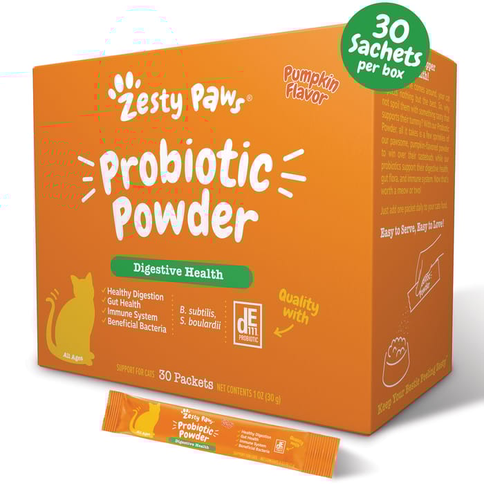 Zesty Paws Probiotic Powder Gut Health & Digestive Supplement for Cats - Pumpkin - 30 Count product detail number 1.0