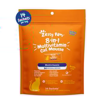 Zesty Paws 8-in-1 Multivitamin Mousse Lickable Supplement for Cats -&nbsp; Chicken - 14 Count-product-tile