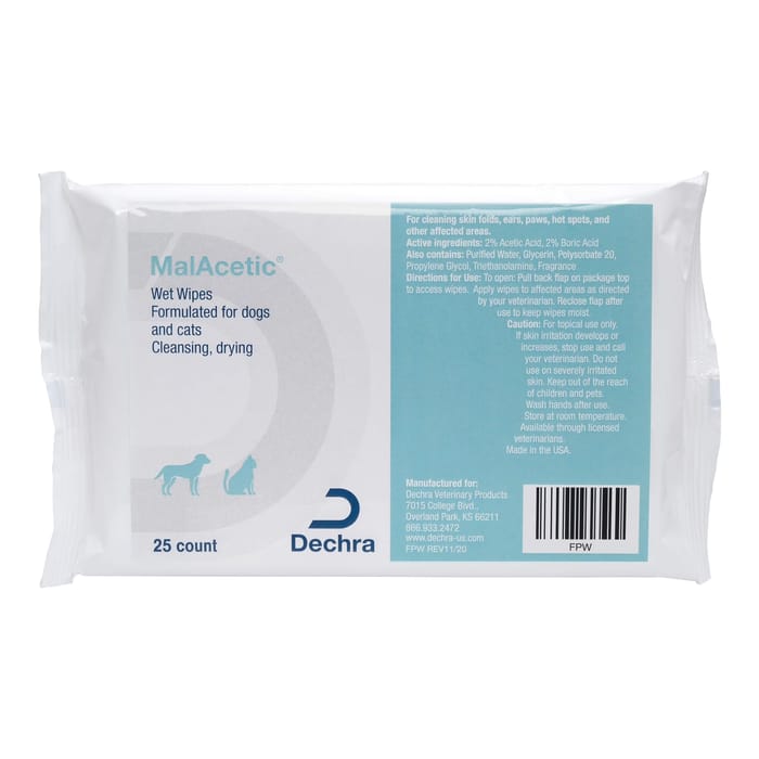 MalAcetic Wet Wipes for Dogs & Cats - 25 Count Pack product detail number 1.0