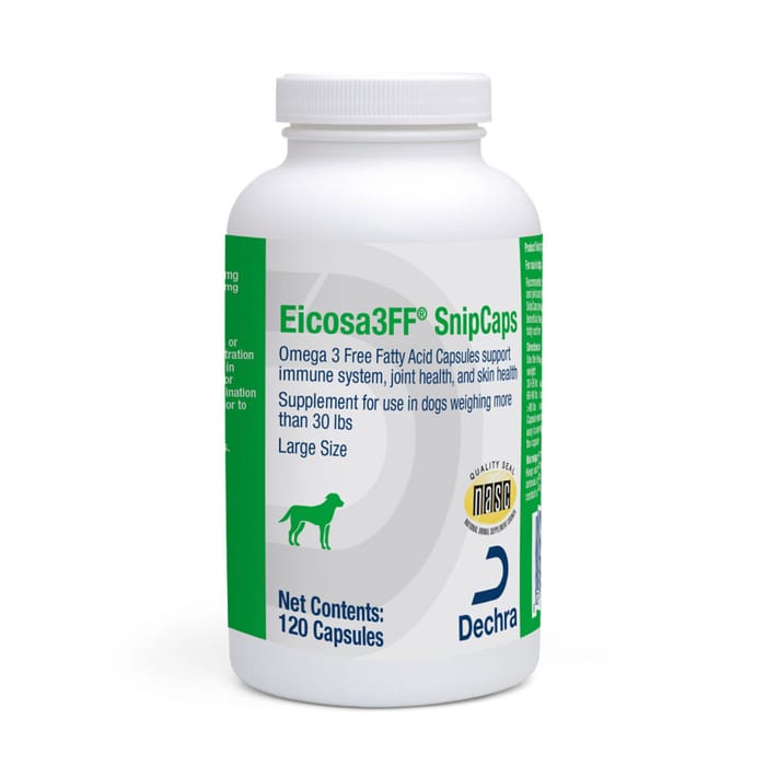 Eicosa3FF SnipCaps Omega 3 Capsules for Large Dogs Over 30 lbs - 120 Count Bottle product detail number 1.0