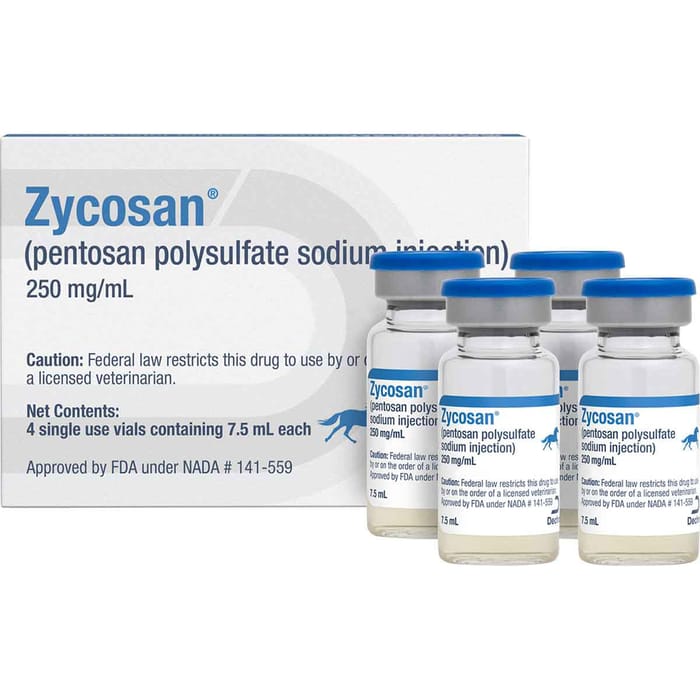 Zycosan (Pentosan Polysulfate) Injection for Horses - 7.5ml Vial - 4 Count product detail number 1.0