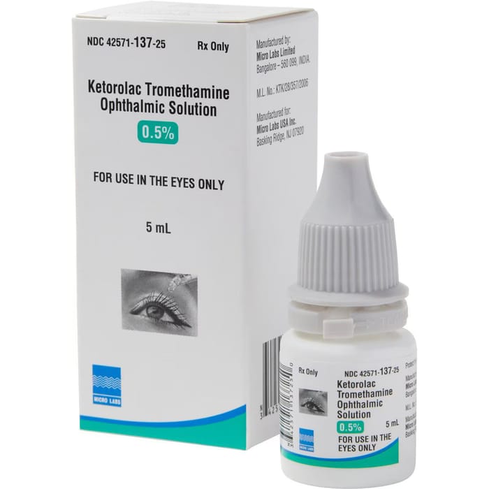 Ketorolac Tromethamine (Generic) Ophthalmic Solution 0.5% - 5 mL product detail number 1.0