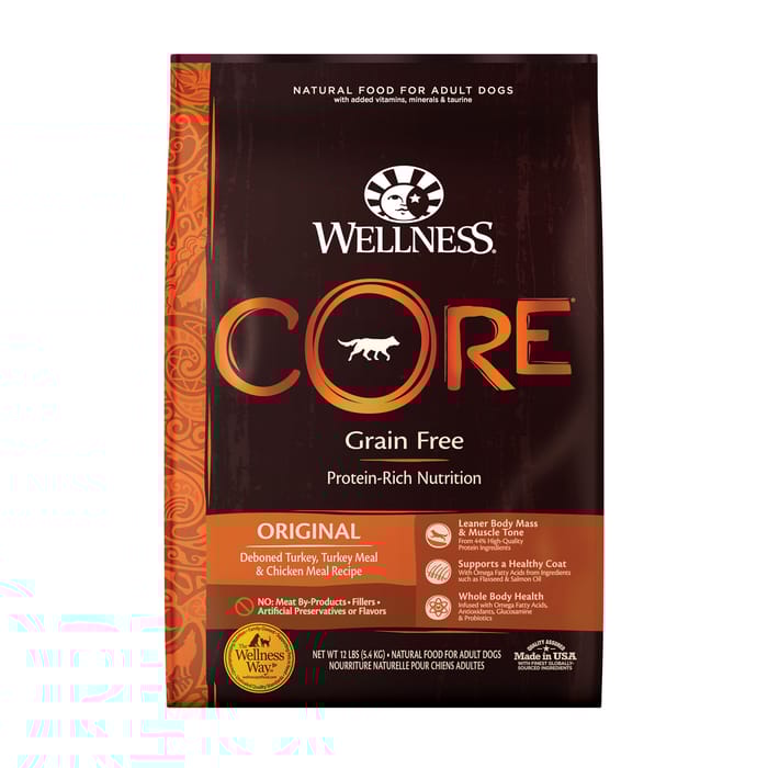 Wellness CORE Natural Grain Free Original Turkey & Chicken Dry Dog Food - 12 lb Bag product detail number 1.0