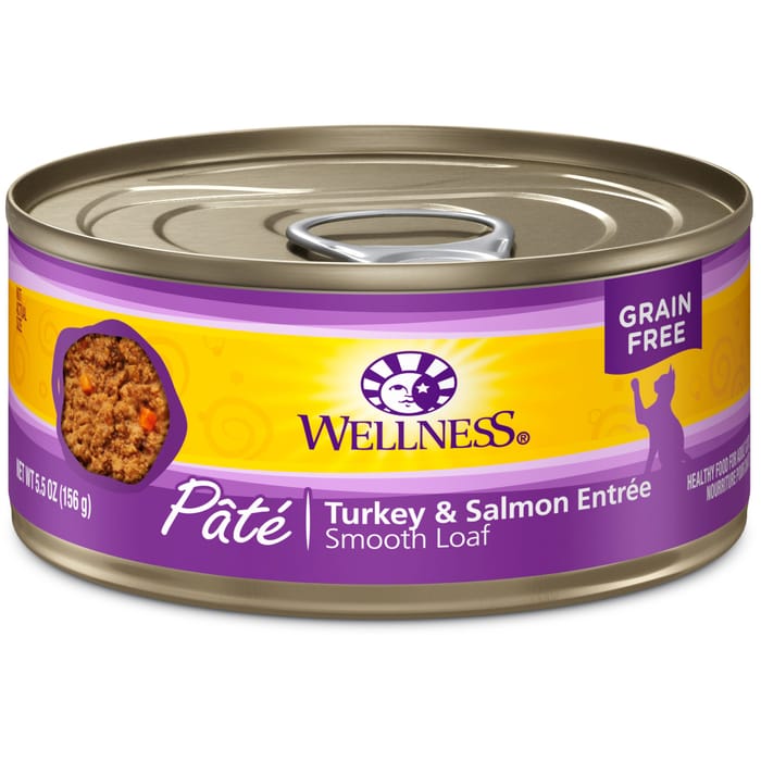Wellness Complete Health Natural Grain Free Turkey & Salmon Entree Pate Wet Cat Food - 5.5 oz Cans - Case of 24 product detail number 1.0