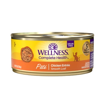 Wellness Complete Health Natural Grain Free Chicken Entree Pate Wet Cat Food - 5.5 oz Cans - Case of 24-product-tile
