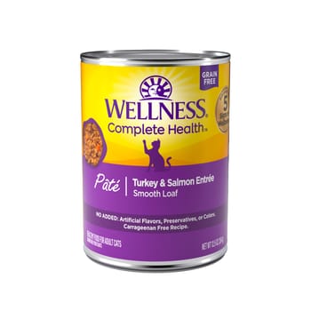 Wellness Complete Health Natural Grain Free Turkey & Salmon Entree Pate Wet Cat Food - 12.5 oz Cans - Case of 12-product-tile