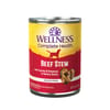 Wellness Thick & Chunky Natural Grain Free Beef Stew Canned Wet Dog Food - 12.5 oz Cans - Case of 12