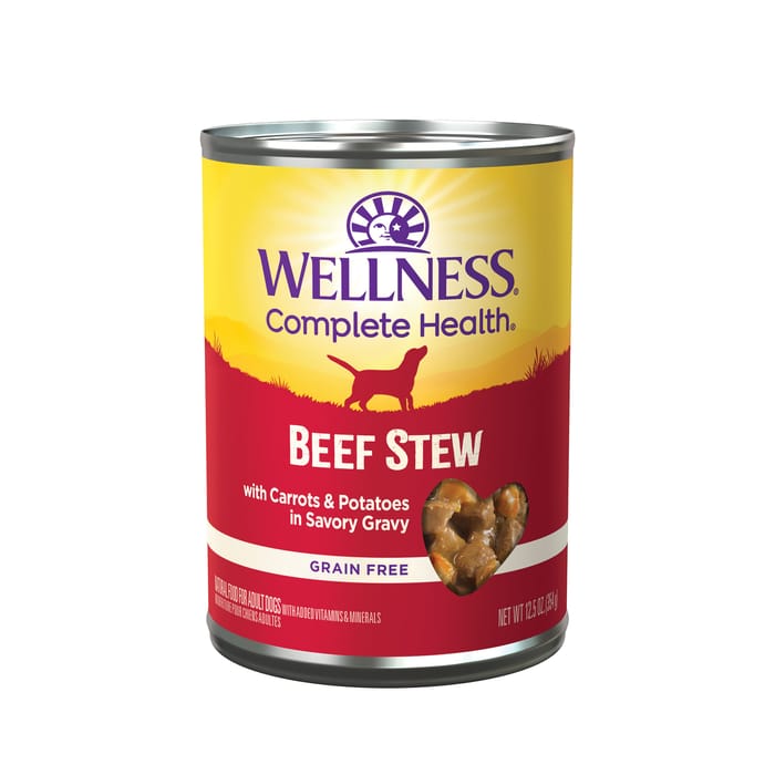 Wellness Thick & Chunky Natural Grain Free Beef Stew Canned Wet Dog Food - 12.5 oz Cans - Case of 12 product detail number 1.0