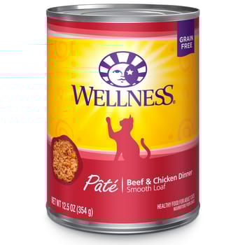Wellness Complete Health Natural Grain Free Beef & Chicken Dinner Pate Wet Cat Food - 12.5 oz Cans - Case of 12-product-tile