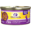 Wellness Complete Health Natural Grain Free Turkey & Salmon Entree Pate Wet Cat Food - 3 oz Cans - Case of 24