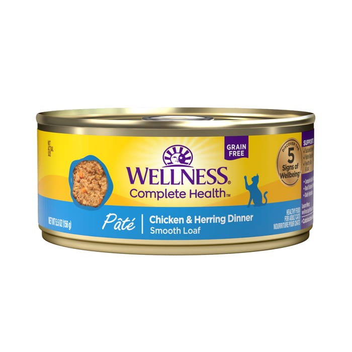 Wellness Complete Health Natural Grain Free Chicken & Herring Dinner Pate Wet Cat Food - 5.5 oz Cans - Case of 24 product detail number 1.0