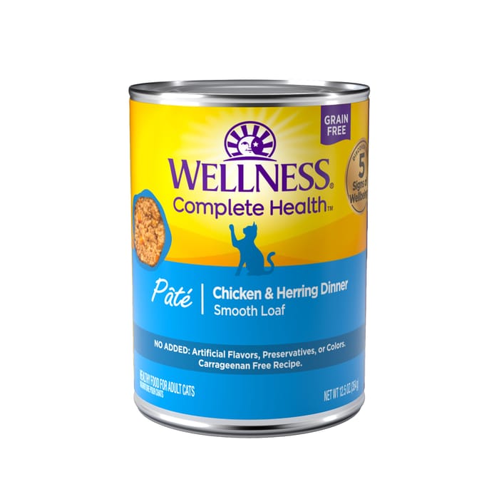Wellness Complete Health Natural Grain Free Chicken & Herring Dinner Pate Wet Cat Food - 12.5 oz Cans - Case of 12 product detail number 1.0