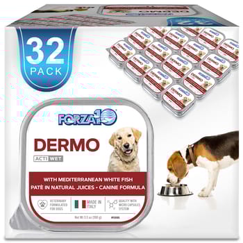 Forza10 Nutraceutic ActiWet Dermo Skin Support Icelandic Fish Recipe Wet Dog Food 3.5 oz Trays - Case of 32-product-tile