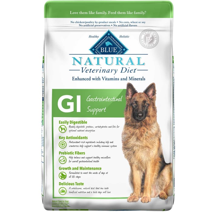 BLUE Natural Veterinary Diet GI Gastrointestinal Support Dry Dog Food 22 lb Bag product detail number 1.0