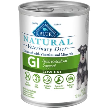 BLUE Natural Veterinary Diet GI Gastrointestinal Support Low Fat Wet Dog Food 12.5 oz - Case of 12-product-tile