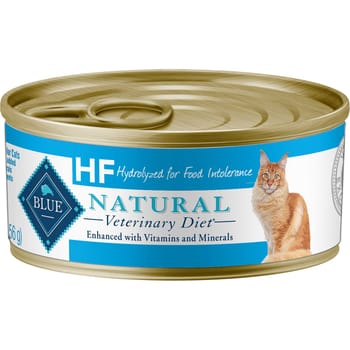 BLUE Natural Veterinary Diet HF Hydrolyzed for Food Intolerance Grain-Free Wet Cat Food 5.5 oz - Case of 24-product-tile