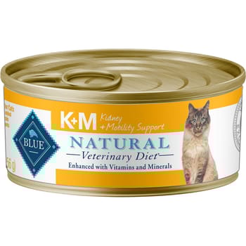 BLUE Natural Veterinary Diet K+M Kidney + Mobility Support Canned Cat Food 5.5 oz - Case of 24-product-tile