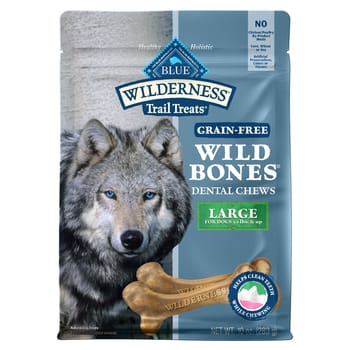 Blue Buffalo BLUE Wilderness Wild Bones Dental Chew Dog Treats Large - 10 oz Bag-product-tile