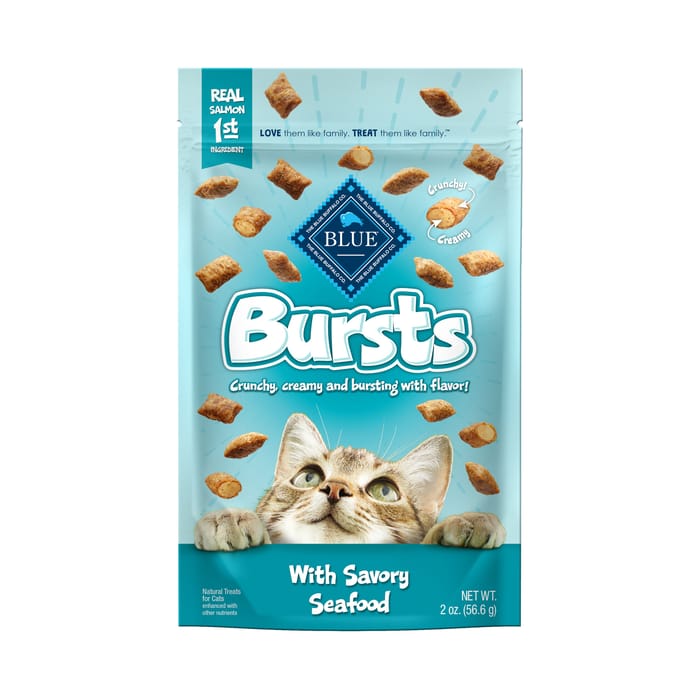 Blue Buffalo BLUE Bursts Savory Seafood Crunchy & Creamy Cat Treats 2 oz Bag product detail number 1.0