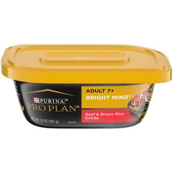 Purina Pro Plan Senior Adult 7+ Bright Mind Beef & Brown Rice Entree Wet Dog Food Tray 10 oz Tray (Case of 8)-product-tile
