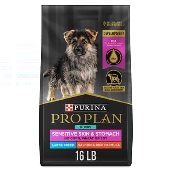 Purina Pro Plan Puppy Large Breed Sensitive Skin & Stomach Salmon & Rice Formula Dry Dog Food 16 lb Bag-product-tile
