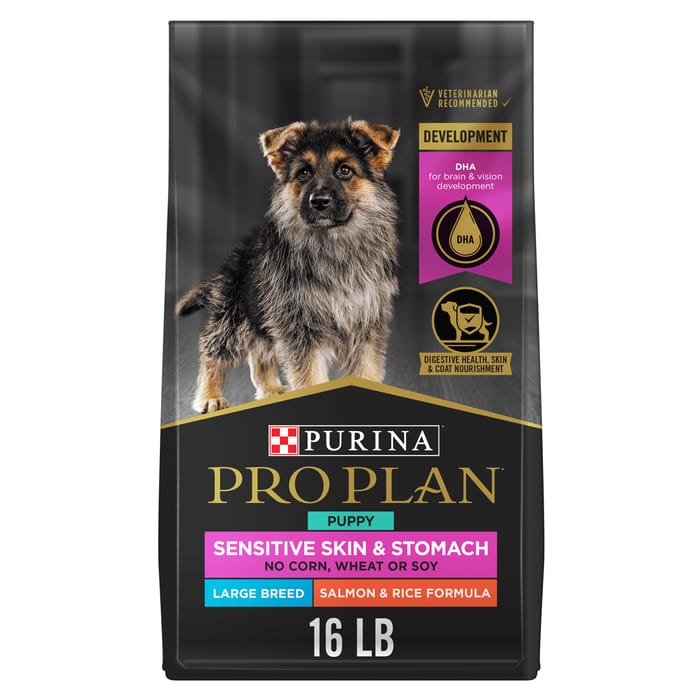 Purina Pro Plan Puppy Large Breed Sensitive Skin & Stomach Salmon & Rice Formula Dry Dog Food 16 lb Bag product detail number 1.0