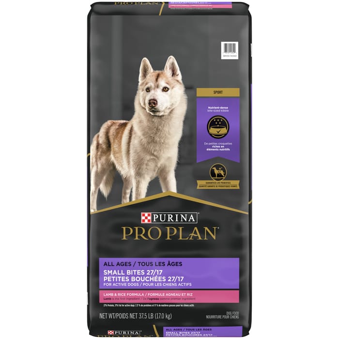 Purina Pro Plan All Ages Sport Small Bites 27/17 Lamb & Rice Formula Dry Dog Food 37.5 lb Bag product detail number 1.0