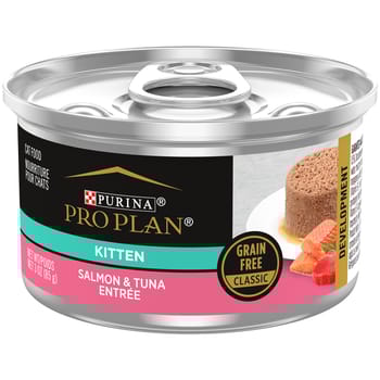 Purina Pro Plan Kitten Salmon & Tuna Entree Grain Free Classic Wet Cat Food 3 oz Cans (Case of 24)-product-tile