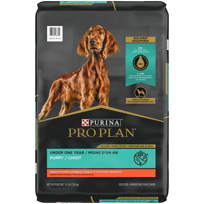 Purina Pro Plan Puppy Sensitive Skin & Stomach Salmon & Rice Formula Dry Dog Food 16 lb Bag product detail number 1.0