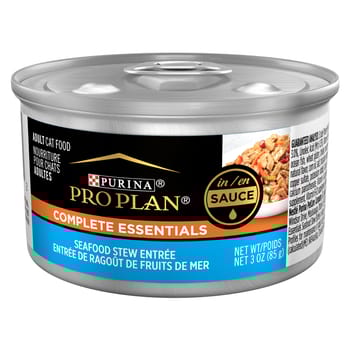 Purina Pro Plan Adult Complete Essentials Seafood Stew Entree Wet Cat Food 3 oz Cans (Case of 24)-product-tile