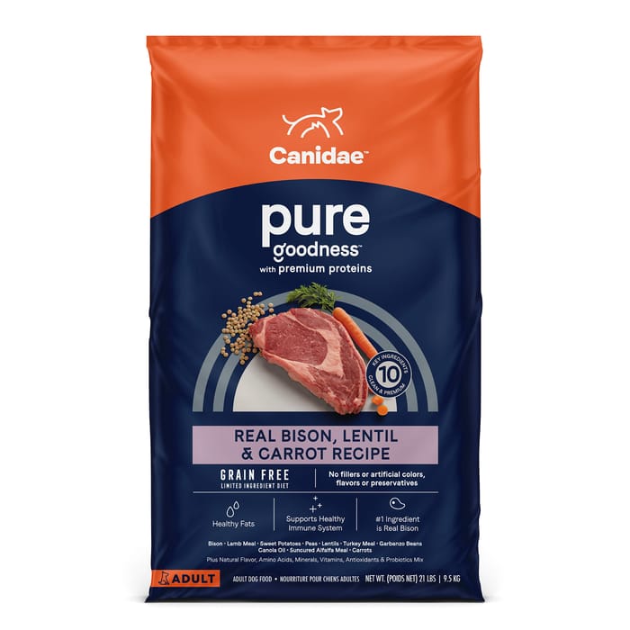 Canidae PURE Grain Free Bison, Lentil & Carrot Recipe Dry Dog Food 21 lb Bag product detail number 1.0