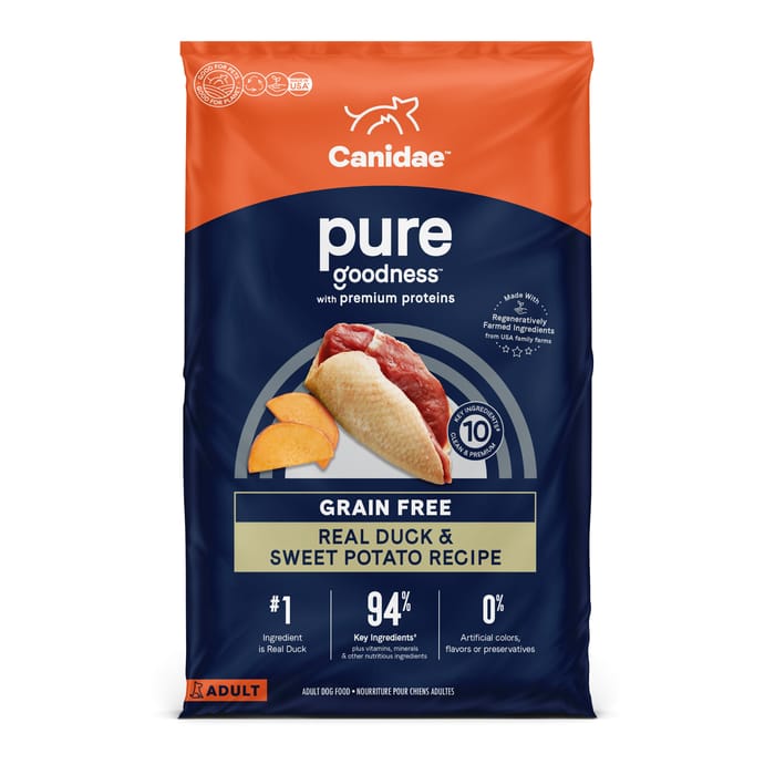 Canidae PURE Grain Free Duck & Sweet Potato Recipe Dry Dog Food 22 lb Bag product detail number 1.0